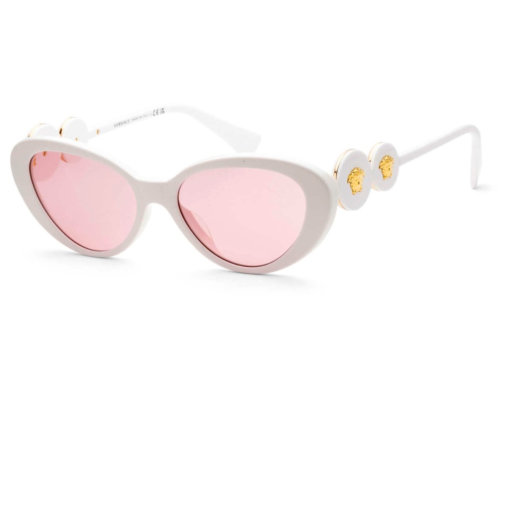 Versace Women's White Cat-Eye Sunglasses Pink tinted